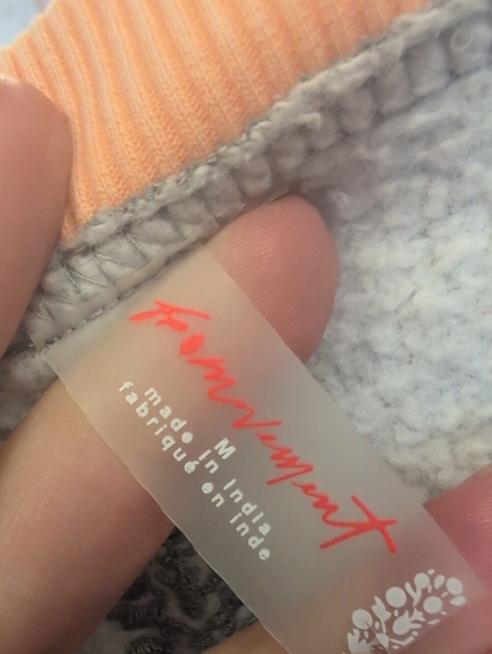FP Movement by Free People Two-Tone Gray and Peach Pullover Sweatshirt - Picture 2 of 7